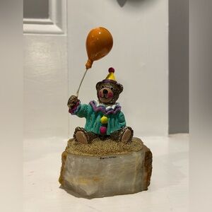Ron Lee hand-painted collectible bear clown.